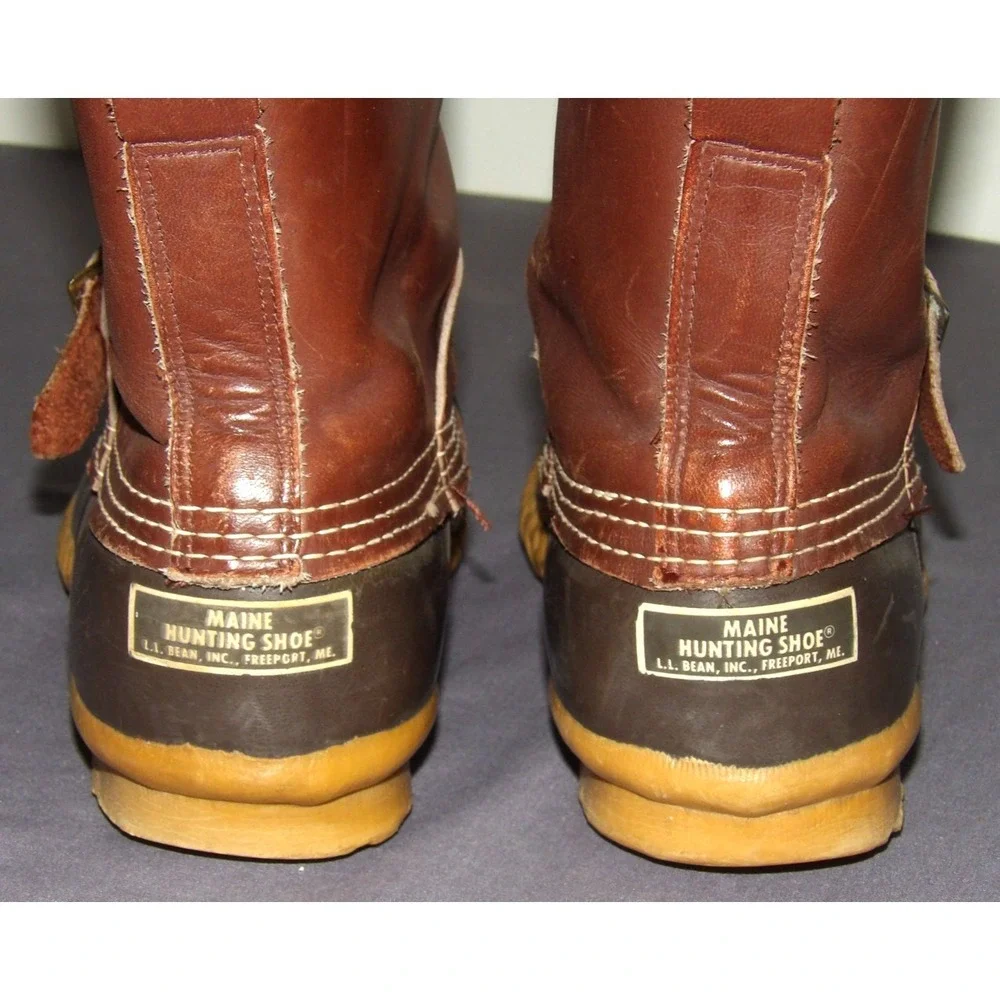 L.L. Bean Vintage Brown Buckle MAINE Hunting Show Duck Boots Men's 10M